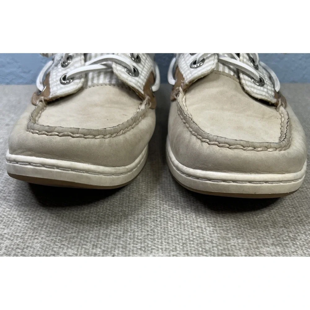Sperry Womens  Size 7.5 Angelfish Boat Shoes Top Sider Seersucker Memory Foam